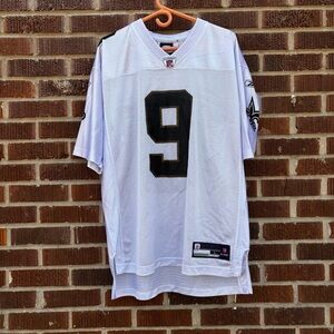 NFL Rebook Mens Sz L Drew Brees New Orleans Saints #9 White Team Jersey